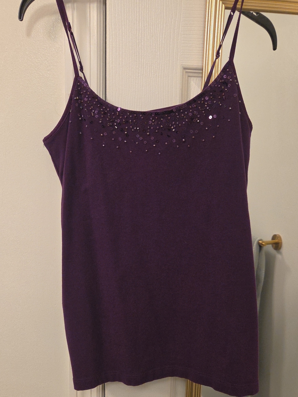 Apt. 9 Purple Sequin-Trim Spaghetti Strap Cami